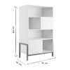 Bureau Miliboo | Biblioth Que Scandinave Multi Rangements Blanche Et Bois Clair Ch Ne Massif L90 Cm Celestine