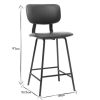 Chaise & Tabouret Miliboo Tabouret De Bar | Tabourets De Bar Vintage Marron Avec Pieds M Tal 65 Cm (Lot De 2) Lab