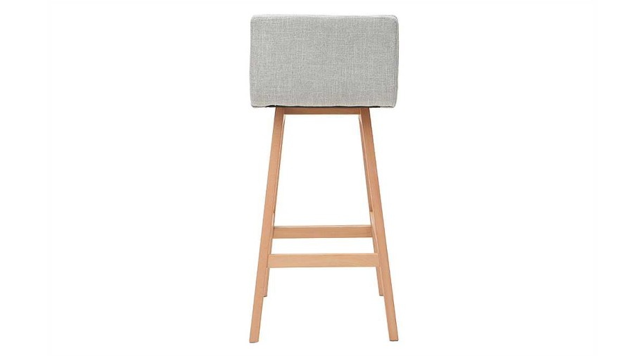 Chaise & Tabouret Miliboo Tabouret De Bar | Tabouret De Bar Bois Et Gris Perle 65 Cm (Lot De 2) Joan