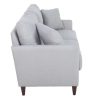 Canap & Fauteuil Miliboo Canap Design | Canap Avec Coffre 3 Places En Tissu Gris Clair Et Bois Fonc Medley