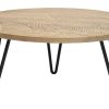 Table Miliboo | Table Basse Ronde Grav E Bois Manguier Massif Et M Tal Noir D80 Cm Vibes