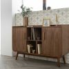 Rangement Miliboo | Buffet Vintage En Bois Fonc Noyer 2 Portes L122 Cm Hallen