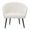 Canap & Fauteuil Miliboo Fauteuil Design | Fauteuil Design En Tissu Effet Laine Boucl E Blanc Cass Et Metal Noir Olivia