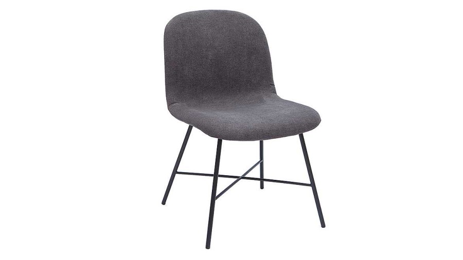 Chaise & Tabouret Miliboo Chaise Design | Chaise Design Effet Velours Gris Et M Tal Noir Arcade