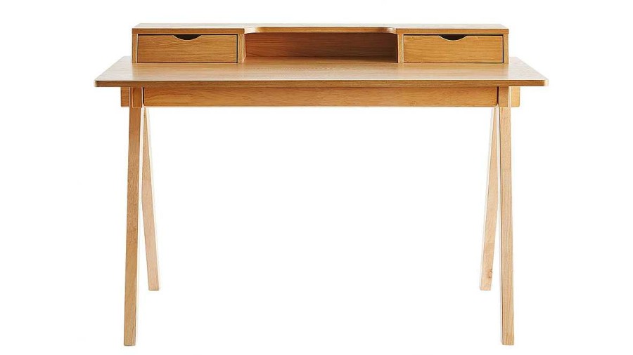 Bureau Miliboo Bureau Design | Bureau Avec Rangements Bois Clair L120 Cm Pulito