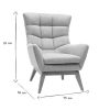 Canap & Fauteuil Miliboo Fauteuil Design | Fauteuil Scandinave En Tissu Effet Velours Textur Gris Clair Et Bois Clair Brody