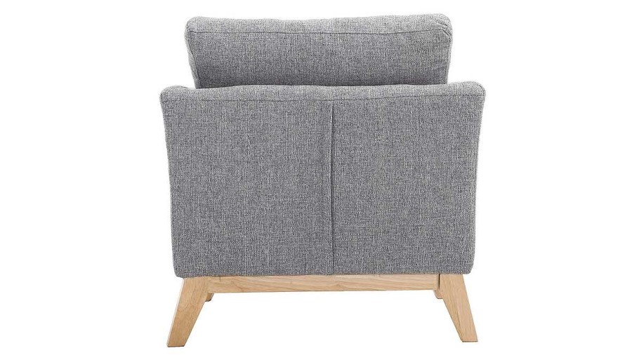 Canap & Fauteuil Miliboo Fauteuil Design | Fauteuil Scandinave D Houssable En Tissu Gris Clair Et Bois Clair Oslo