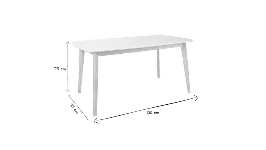 Table Miliboo Table Manger Fixe | Table Manger Design Blanc Et Bois Clair L120 Cm Leena