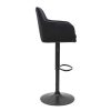 Chaise & Tabouret Miliboo Tabouret De Bar | Tabourets De Bar R Glables En Velours Noir Et M Tal (Lot De 2) Amika