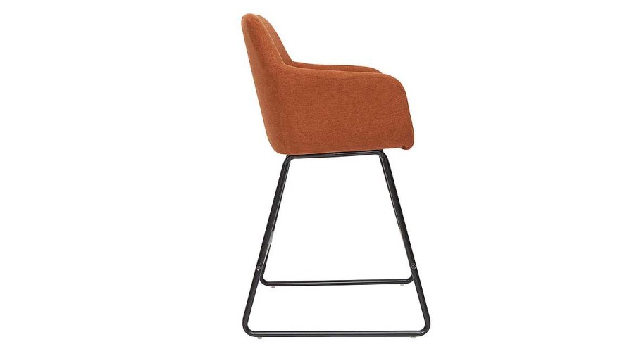 Chaise & Tabouret Miliboo Tabouret De Bar | Tabourets De Bar En Tissu Effet Velours Terre Br L E H65 Cm (Lot De 2) Amika