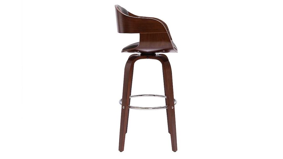 Chaise & Tabouret Miliboo Tabouret De Bar | Tabourets De Bar Vintage Pivotants 360° Noyer H65 Cm (Lot De 2) Gao