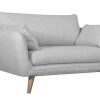 Canap & Fauteuil Miliboo Canap Design | Canap Scandinave 2 Places En Tissu Gris Clair Chin Et Bois Clair Creep