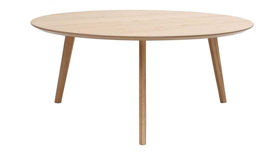 Table Miliboo | Table Basse Ronde Scandinave Bois Clair Ch Ne D90 Cm Orkad