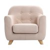 Enfant Miliboo | Fauteuil Enfant Scandinave En Tissu Rose Poudr Et Bois Clair Norkid