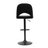 Chaise & Tabouret Miliboo Tabouret De Bar | Tabourets De Bar Relevables En Velours Noir Et M Tal Noir (Lot De 2) Cosette