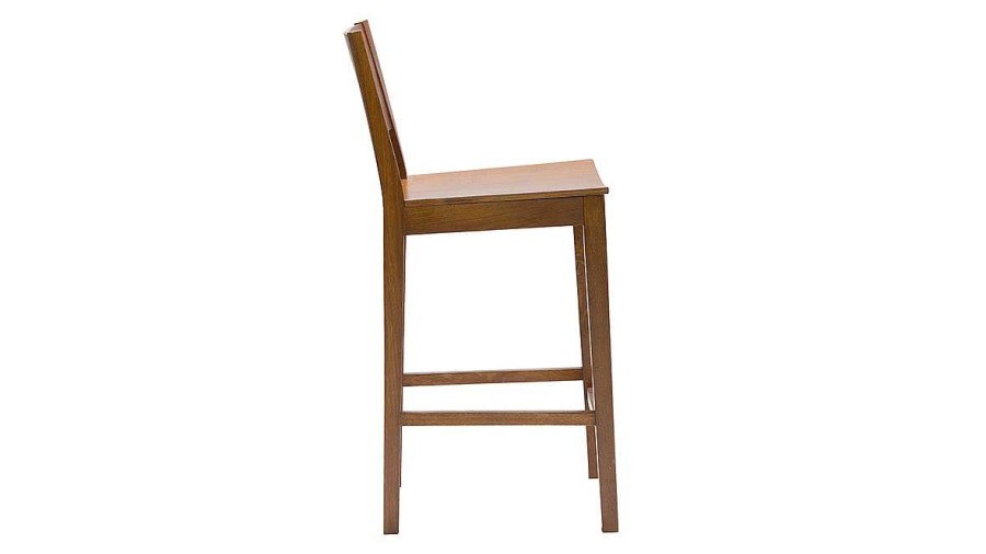 Chaise & Tabouret Miliboo Tabouret De Bar | Tabouret De Bar Bois Fonc Noyer H65 Cm Melvil