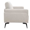 Canap & Fauteuil Miliboo Canap Design | Canap Design 2 Places En Tissu Effet Velours Textur Beige Et M Tal Noir Mosco