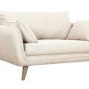 Canap & Fauteuil Miliboo Canap Design | Canap Scandinave 2 Places En Tissu Beige Et Bois Clair Creep