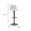 Chaise & Tabouret Miliboo Tabouret De Bar | Tabourets De Bar R Glables En Tissu Gris Clair Et M Tal (Lot De 2) Saury