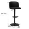 Chaise & Tabouret Miliboo Tabouret De Bar | Tabourets De Bar R Glables En Polyur Thane Noir Et M Tal Noir (Lot De 2) Monti