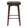 Chaise & Tabouret Miliboo Tabouret De Bar | Tabourets De Bar Vintage Noirs Et Bois Fonc 65 Cm (Lot De 2) Gramma