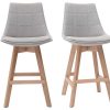 Chaise & Tabouret Miliboo Tabouret De Bar | Tabourets De Bar Scandinaves Gris Clair 65 Cm (Lot De 2) Matilde