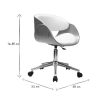 Chaise & Tabouret Miliboo | Chaise De Bureau Roulettes Design Blanc, Bois Clair Et Acier Chrom Bent