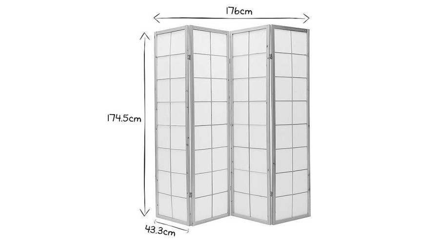 D Co Miliboo | Paravent Japonais En Bois Et Papier De Riz L176 Cm Ikuyo