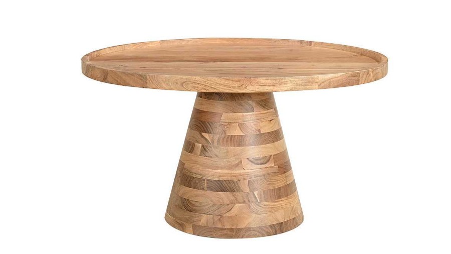 Table Miliboo | Table Basse Ronde En Bois Massif D80 Cm Matera