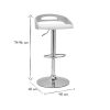 Chaise & Tabouret Miliboo Tabouret De Bar | Tabouret De Bar R Glable Design Bois Clair Et Polyur Thane Blanc Mano