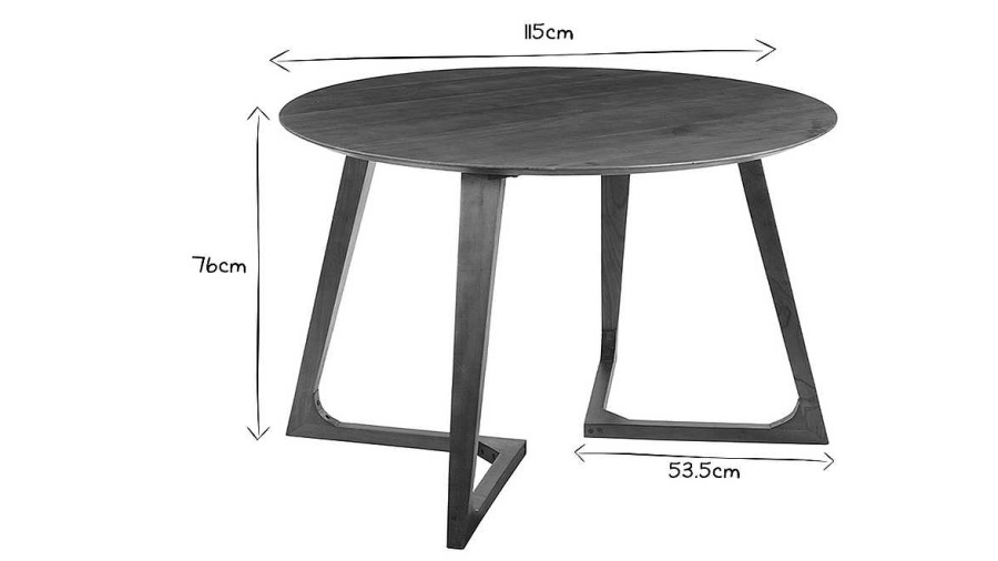 Table Miliboo Table Manger Fixe | Table Design Ronde En Bois Massif L115 Cm Bandol