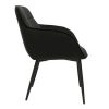 Chaise & Tabouret Miliboo Chaise Design | Chaise Design Noire En Tissu Velours Et M Tal Frida