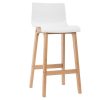 Chaise & Tabouret Miliboo Tabouret De Bar | Tabouret De Bar Design Bois Et Blanc 75 Cm (Lot De 2) New Surf