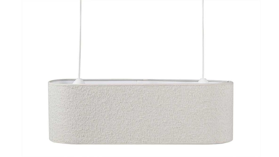 Luminaire Miliboo | Abat-Jour Pour Suspension Double En Tissu Effet Laine Boucl E Cru L62 Cm Tessa