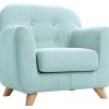 Enfant Miliboo | Fauteuil Enfant Scandinave En Tissu Menthe L'Eau Et Bois Clair Norkid