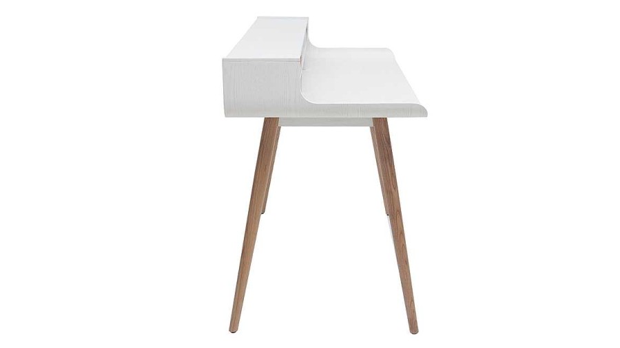 Bureau Miliboo Bureau Design | Bureau Avec Rangements Scandinave Blanc Et Bois Clair L140 Cm Opus