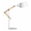 Luminaire Miliboo | Lampe Poser Design En Bois Clair Et M Tal Blanc H60 Cm Billy