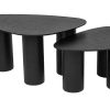 Table Miliboo | Tables Basses Gigognes Design En Bois Noir (Lot De 2) Foleen