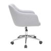 Chaise & Tabouret Miliboo | Chaise De Bureau Roulettes Capitonn E En Tissu Gris Clair Et Acier Chrom Baltik