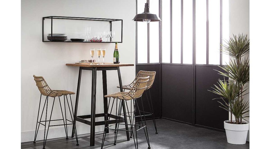 Table Miliboo | Table De Bar Design Noire L70 Cm Jones