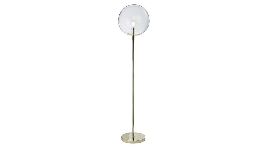 Luminaire Miliboo | Lampadaire Globe En Verre Et M Tal Dor H160 Cm Soap