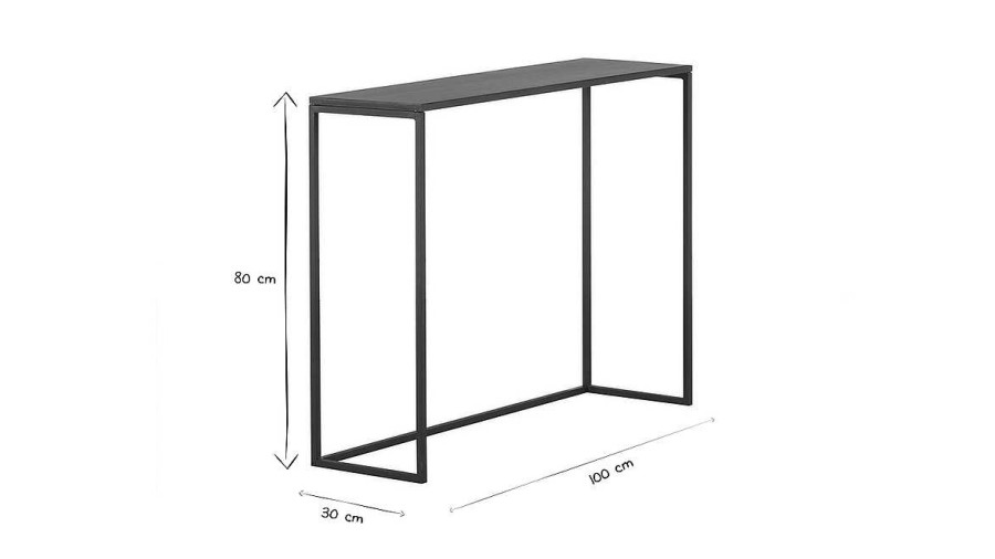 Table Miliboo | Console Industrielle En M Tal Noir L100 Cm Karl