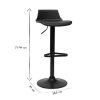 Chaise & Tabouret Miliboo Tabouret De Bar | Tabourets De Bar Design R Glables Noirs 360° (Lot De 2) Kronos