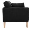 Canap & Fauteuil Miliboo Canap Design | Canap Scandinave D Houssable 2 Places En Tissu Gris Fonc Et Bois Clair Oslo