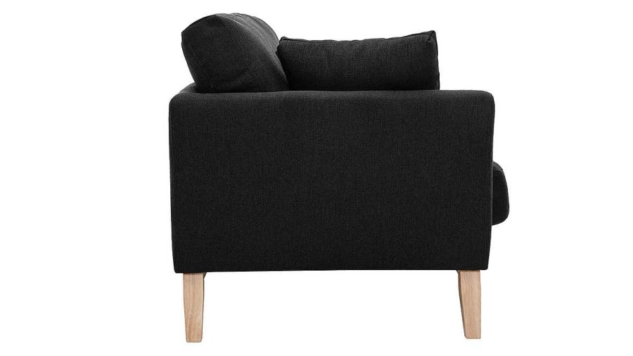 Canap & Fauteuil Miliboo Canap Design | Canap Scandinave D Houssable 2 Places En Tissu Gris Fonc Et Bois Clair Oslo