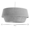 Luminaire Miliboo | Suspension Design Bi-Mati Re En Lin Gr Ge Et Rabane Naturelle D45 Cm Sensa