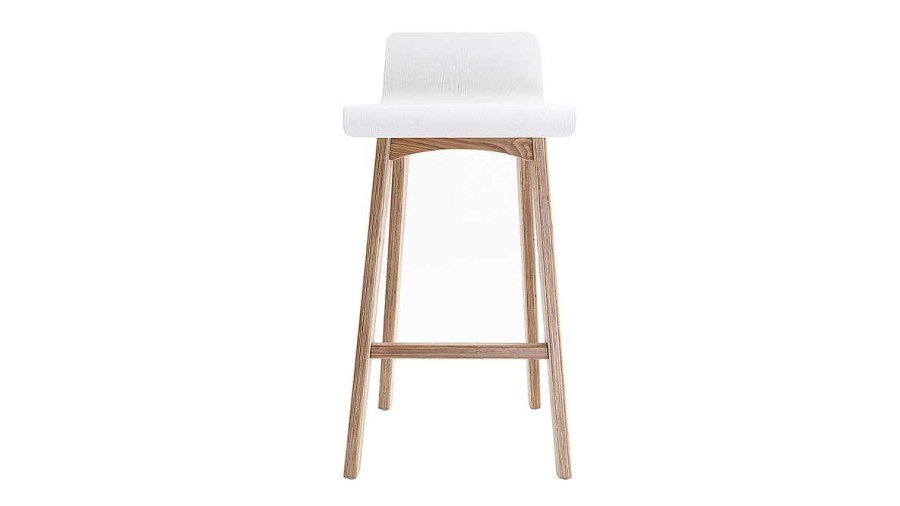 Chaise & Tabouret Miliboo Tabouret De Bar | Chaise De Bar Scandinave Bois Et Blanc H65 Cm Baltik