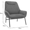 Canap & Fauteuil Miliboo Fauteuil Design | Fauteuil Design En Tissu Effet Velours Textur Gris Fonc Et M Tal Noir Marceau