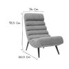 Canap & Fauteuil Miliboo Fauteuil Design | Fauteuil Design En Tissu Effet Velours Gris Et M Tal Noir Taylor