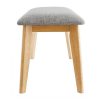 Chaise & Tabouret Miliboo Banc | Banc Scandinave En Tissu Gris Clair Et Bois Clair L92 Cm Elion